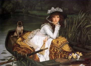  junge - Junge Dame in einem Boot James Jacques Joseph Tissot